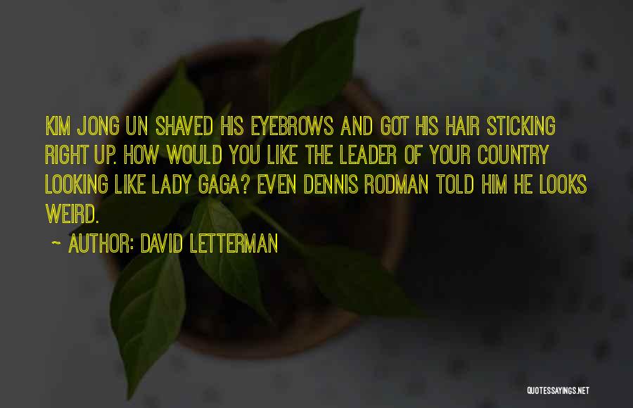 David Letterman Quotes: Kim Jong Un Shaved His Eyebrows And Got His Hair Sticking Right Up. How Would You Like The Leader Of