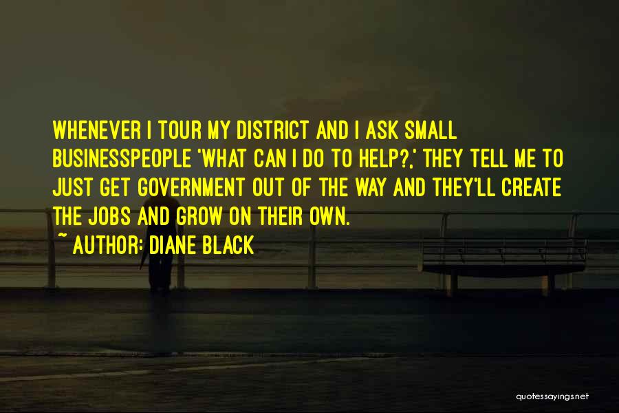 Diane Black Quotes: Whenever I Tour My District And I Ask Small Businesspeople 'what Can I Do To Help?,' They Tell Me To