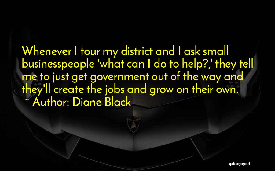 Diane Black Quotes: Whenever I Tour My District And I Ask Small Businesspeople 'what Can I Do To Help?,' They Tell Me To