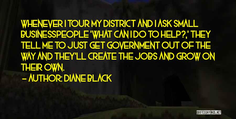 Diane Black Quotes: Whenever I Tour My District And I Ask Small Businesspeople 'what Can I Do To Help?,' They Tell Me To