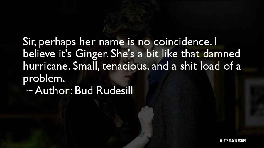 Bud Rudesill Quotes: Sir, Perhaps Her Name Is No Coincidence. I Believe It's Ginger. She's A Bit Like That Damned Hurricane. Small, Tenacious,