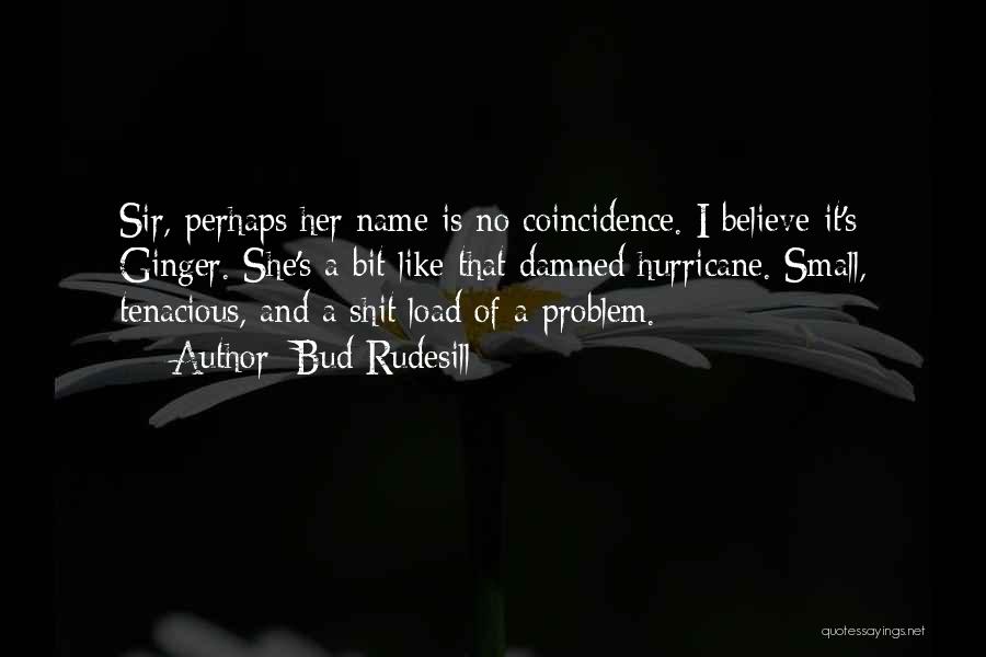 Bud Rudesill Quotes: Sir, Perhaps Her Name Is No Coincidence. I Believe It's Ginger. She's A Bit Like That Damned Hurricane. Small, Tenacious,