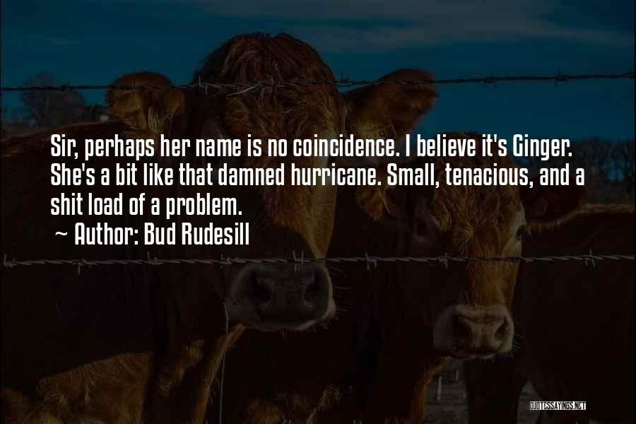 Bud Rudesill Quotes: Sir, Perhaps Her Name Is No Coincidence. I Believe It's Ginger. She's A Bit Like That Damned Hurricane. Small, Tenacious,