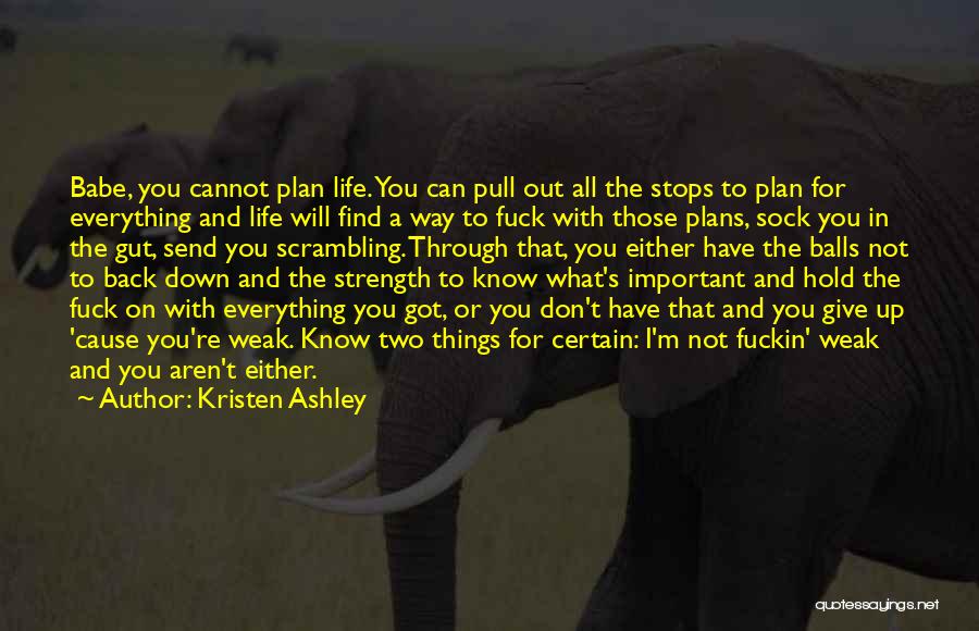 Kristen Ashley Quotes: Babe, You Cannot Plan Life. You Can Pull Out All The Stops To Plan For Everything And Life Will Find