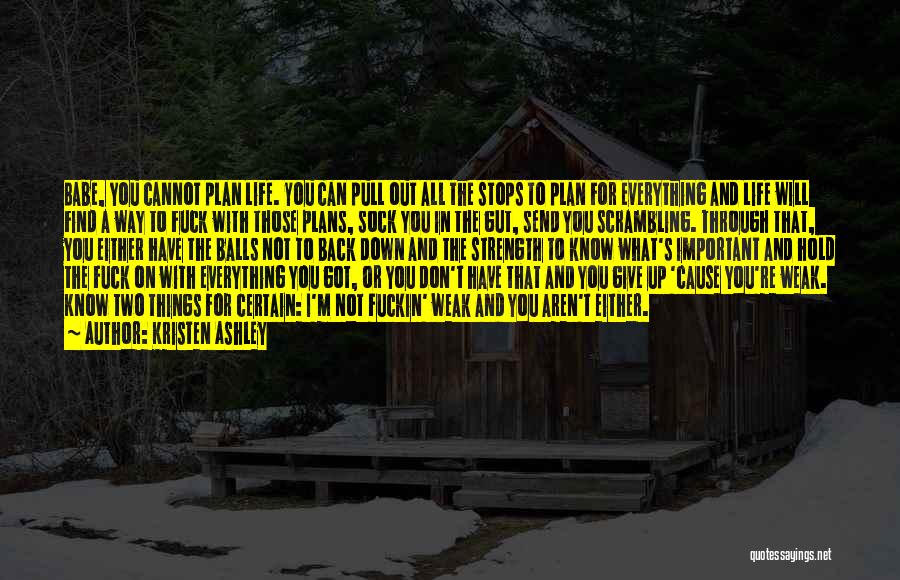 Kristen Ashley Quotes: Babe, You Cannot Plan Life. You Can Pull Out All The Stops To Plan For Everything And Life Will Find