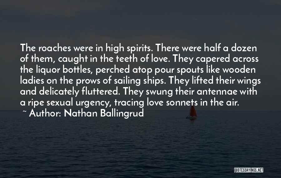 Nathan Ballingrud Quotes: The Roaches Were In High Spirits. There Were Half A Dozen Of Them, Caught In The Teeth Of Love. They