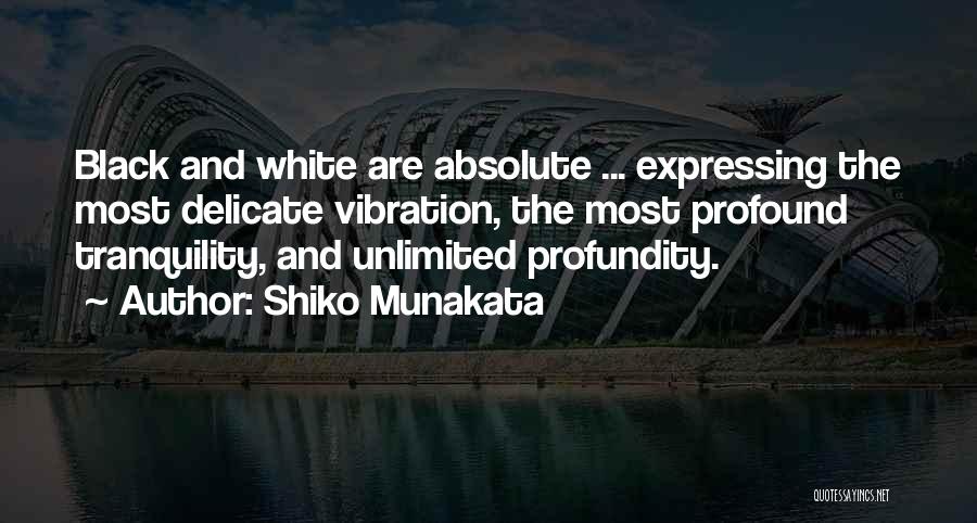 Shiko Munakata Quotes: Black And White Are Absolute ... Expressing The Most Delicate Vibration, The Most Profound Tranquility, And Unlimited Profundity.