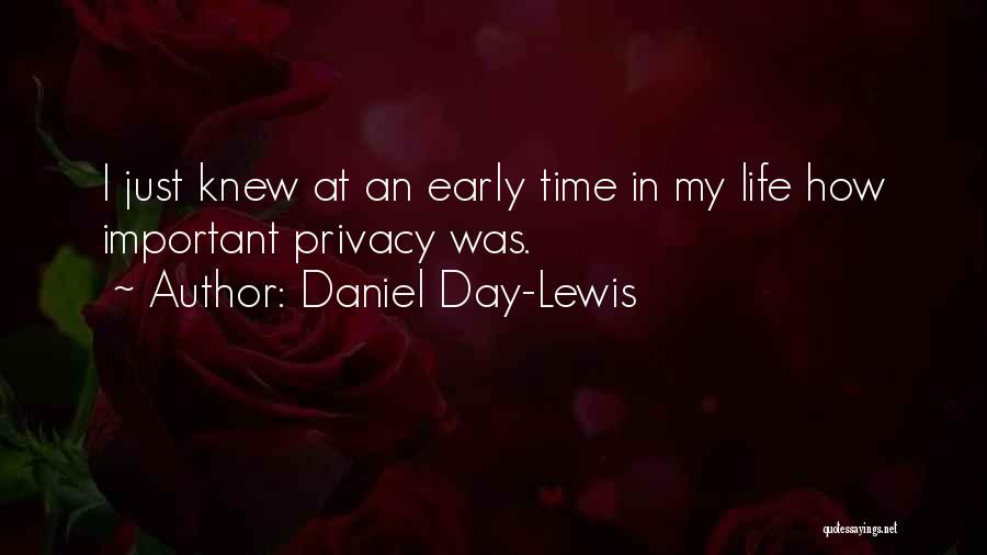 Daniel Day-Lewis Quotes: I Just Knew At An Early Time In My Life How Important Privacy Was.