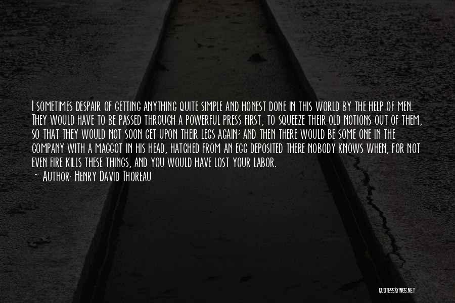 Henry David Thoreau Quotes: I Sometimes Despair Of Getting Anything Quite Simple And Honest Done In This World By The Help Of Men. They