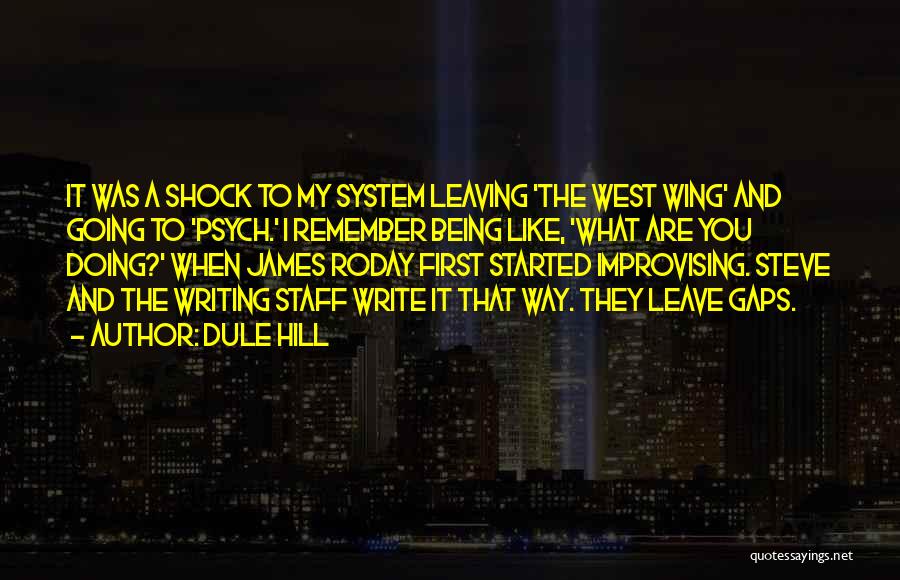 Dule Hill Quotes: It Was A Shock To My System Leaving 'the West Wing' And Going To 'psych.' I Remember Being Like, 'what