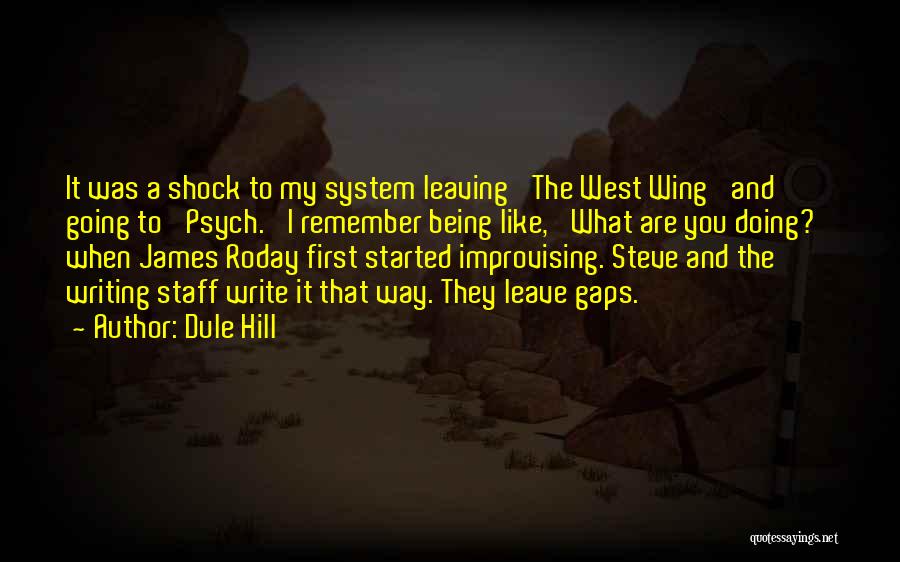 Dule Hill Quotes: It Was A Shock To My System Leaving 'the West Wing' And Going To 'psych.' I Remember Being Like, 'what