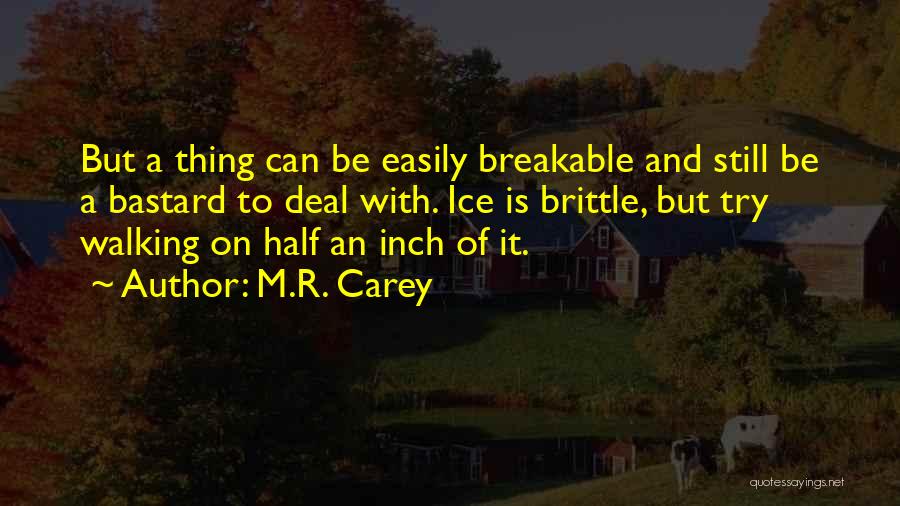 M.R. Carey Quotes: But A Thing Can Be Easily Breakable And Still Be A Bastard To Deal With. Ice Is Brittle, But Try