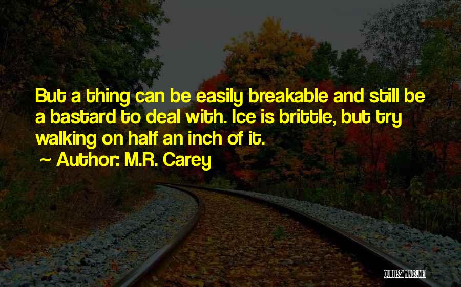 M.R. Carey Quotes: But A Thing Can Be Easily Breakable And Still Be A Bastard To Deal With. Ice Is Brittle, But Try