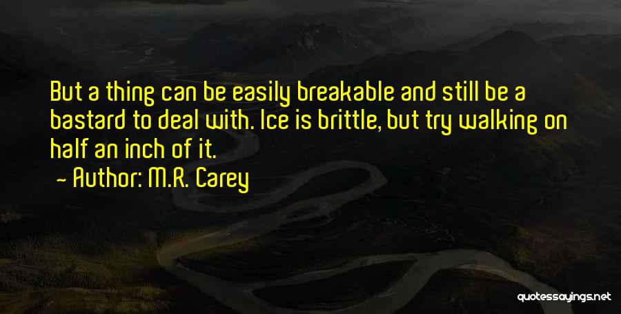 M.R. Carey Quotes: But A Thing Can Be Easily Breakable And Still Be A Bastard To Deal With. Ice Is Brittle, But Try