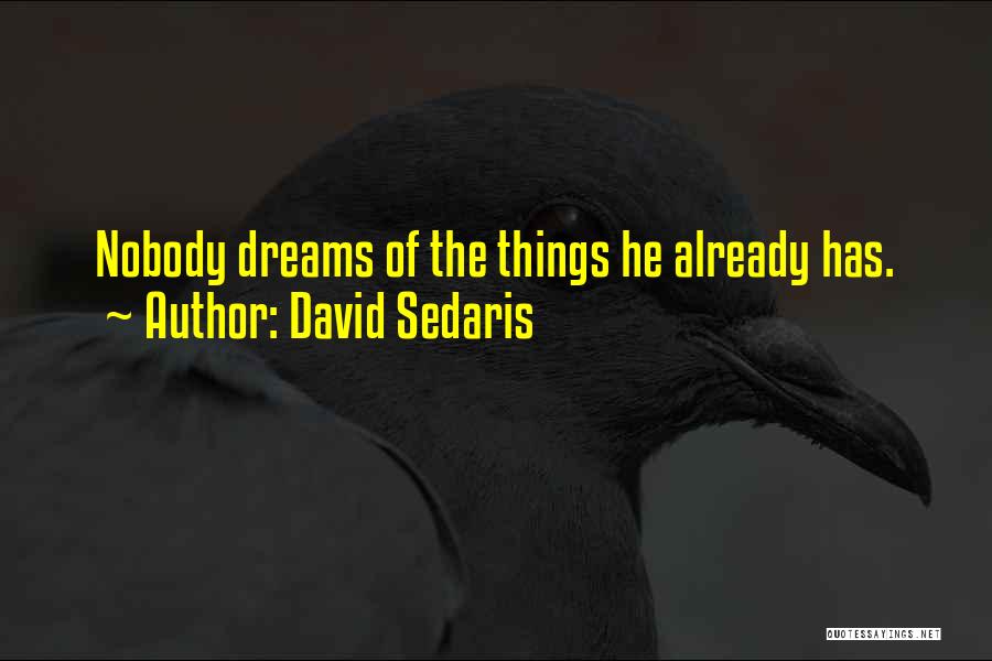 David Sedaris Quotes: Nobody Dreams Of The Things He Already Has.