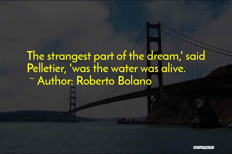 Roberto Bolano Quotes: The Strangest Part Of The Dream,' Said Pelletier, 'was The Water Was Alive.
