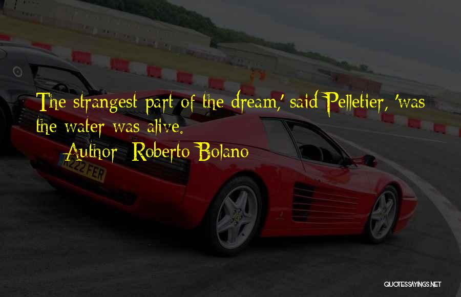 Roberto Bolano Quotes: The Strangest Part Of The Dream,' Said Pelletier, 'was The Water Was Alive.