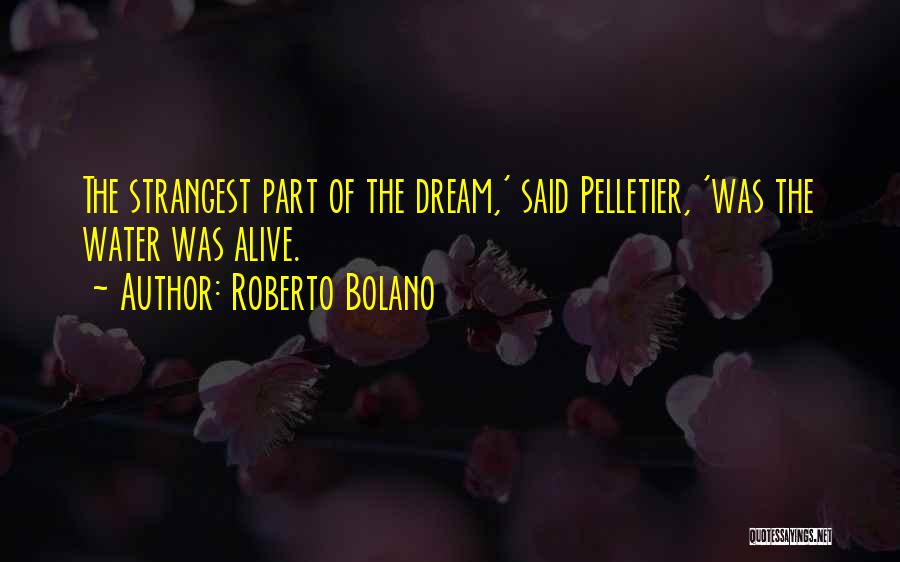 Roberto Bolano Quotes: The Strangest Part Of The Dream,' Said Pelletier, 'was The Water Was Alive.