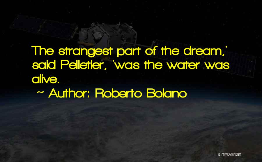 Roberto Bolano Quotes: The Strangest Part Of The Dream,' Said Pelletier, 'was The Water Was Alive.