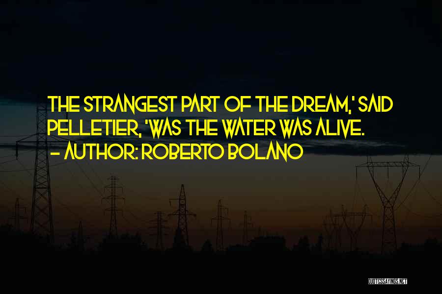 Roberto Bolano Quotes: The Strangest Part Of The Dream,' Said Pelletier, 'was The Water Was Alive.