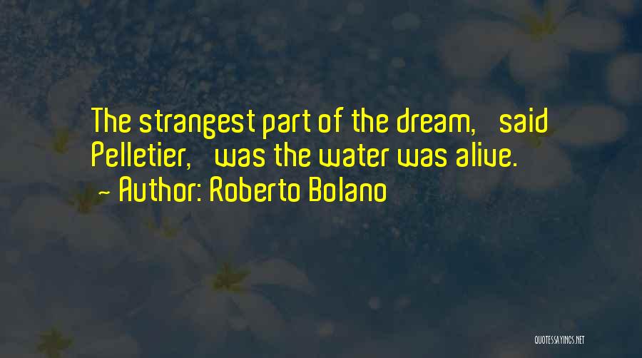 Roberto Bolano Quotes: The Strangest Part Of The Dream,' Said Pelletier, 'was The Water Was Alive.