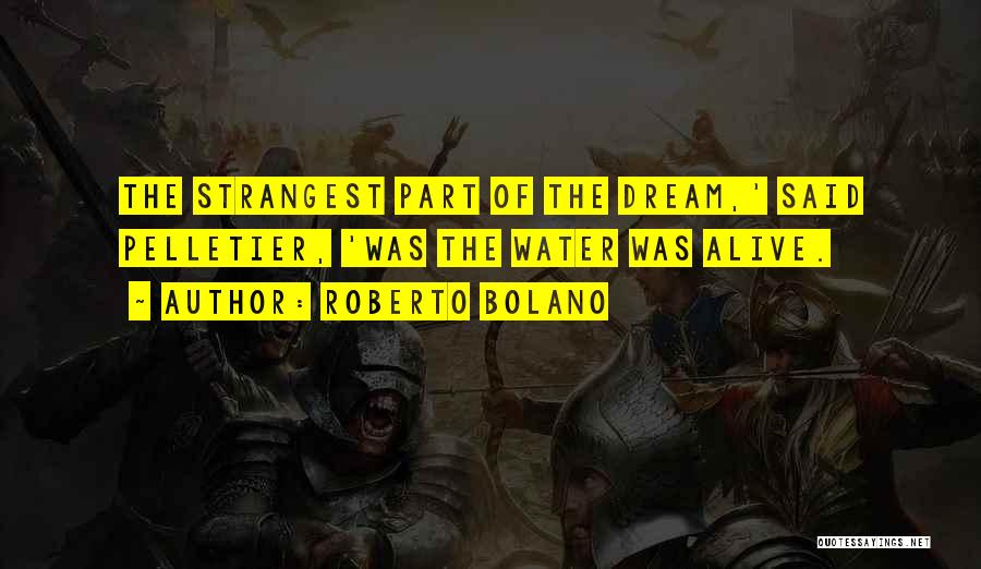 Roberto Bolano Quotes: The Strangest Part Of The Dream,' Said Pelletier, 'was The Water Was Alive.