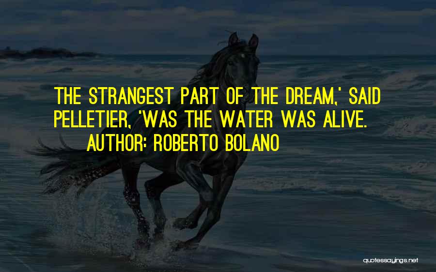 Roberto Bolano Quotes: The Strangest Part Of The Dream,' Said Pelletier, 'was The Water Was Alive.