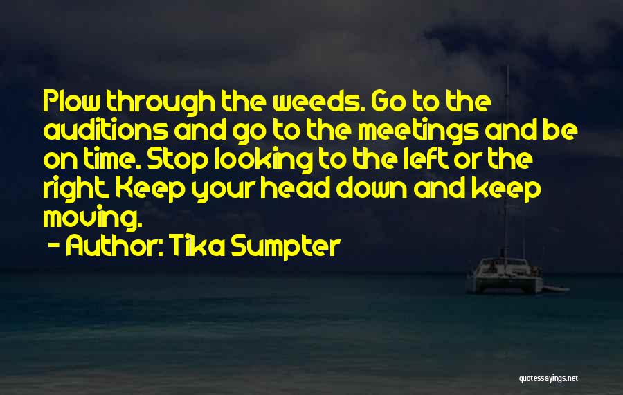 Tika Sumpter Quotes: Plow Through The Weeds. Go To The Auditions And Go To The Meetings And Be On Time. Stop Looking To