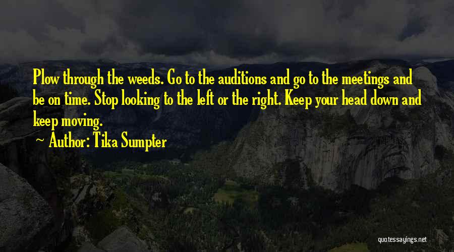 Tika Sumpter Quotes: Plow Through The Weeds. Go To The Auditions And Go To The Meetings And Be On Time. Stop Looking To
