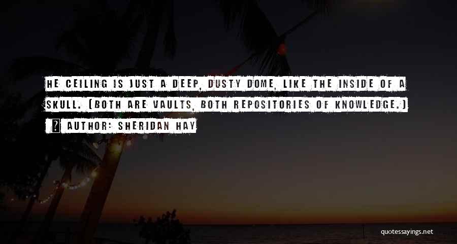 Sheridan Hay Quotes: He Ceiling Is Just A Deep, Dusty Dome, Like The Inside Of A Skull. (both Are Vaults, Both Repositories Of
