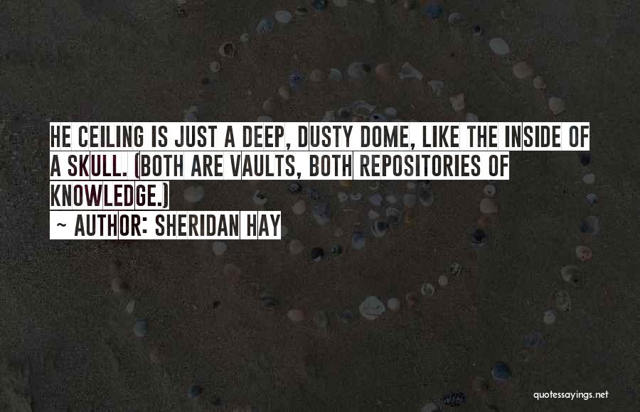 Sheridan Hay Quotes: He Ceiling Is Just A Deep, Dusty Dome, Like The Inside Of A Skull. (both Are Vaults, Both Repositories Of
