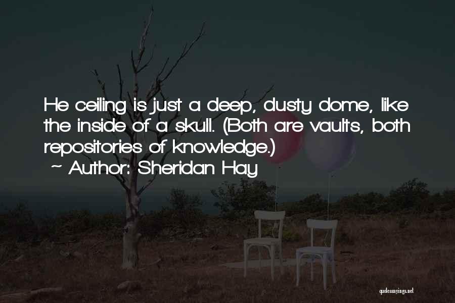 Sheridan Hay Quotes: He Ceiling Is Just A Deep, Dusty Dome, Like The Inside Of A Skull. (both Are Vaults, Both Repositories Of