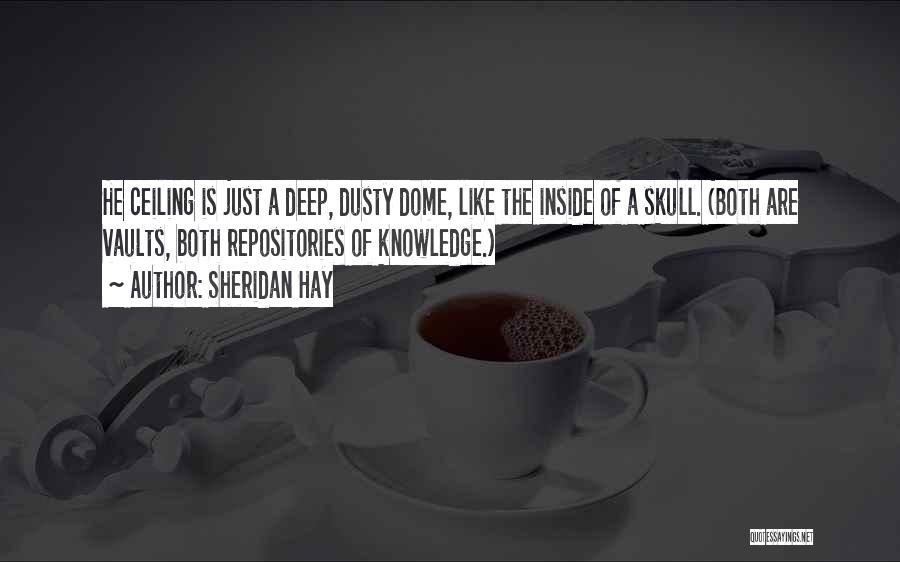 Sheridan Hay Quotes: He Ceiling Is Just A Deep, Dusty Dome, Like The Inside Of A Skull. (both Are Vaults, Both Repositories Of
