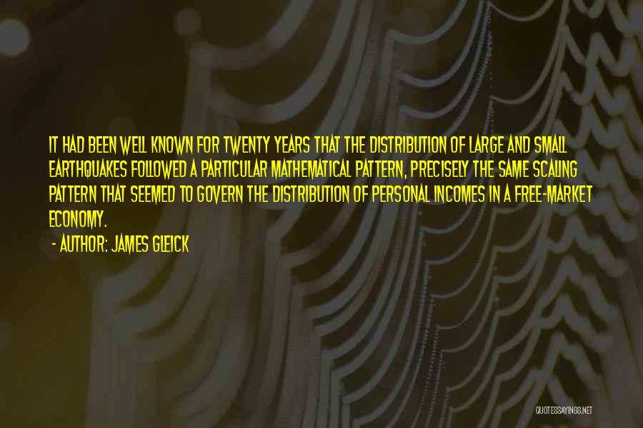 James Gleick Quotes: It Had Been Well Known For Twenty Years That The Distribution Of Large And Small Earthquakes Followed A Particular Mathematical