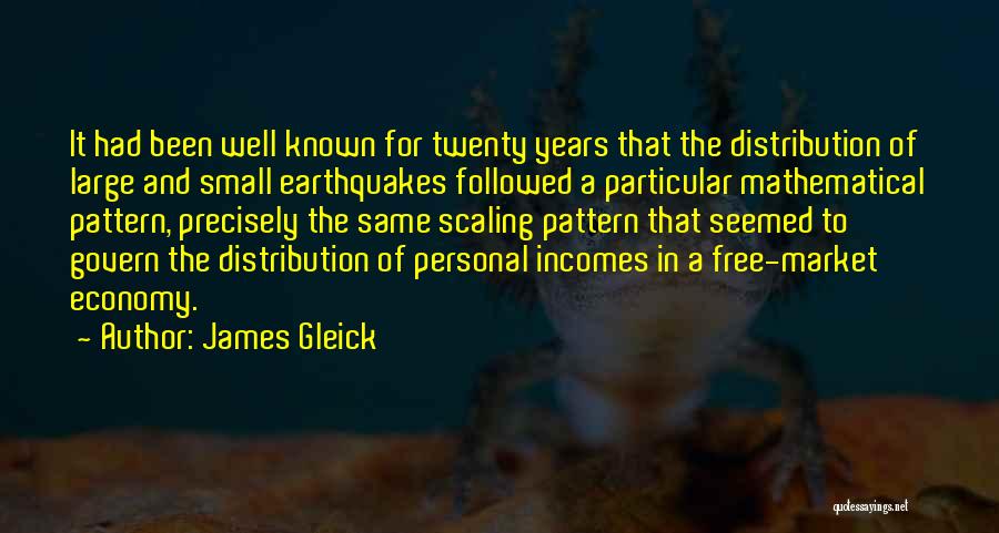 James Gleick Quotes: It Had Been Well Known For Twenty Years That The Distribution Of Large And Small Earthquakes Followed A Particular Mathematical