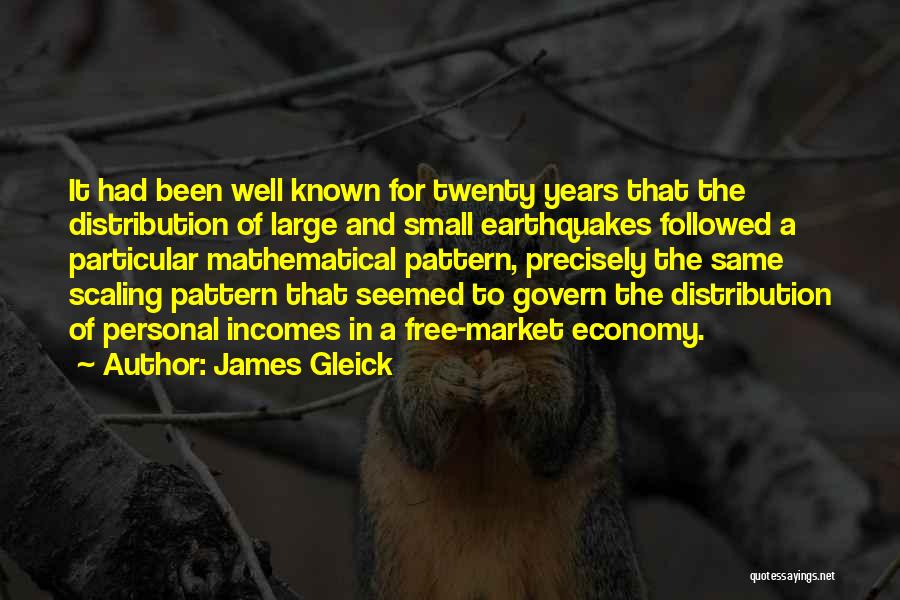 James Gleick Quotes: It Had Been Well Known For Twenty Years That The Distribution Of Large And Small Earthquakes Followed A Particular Mathematical