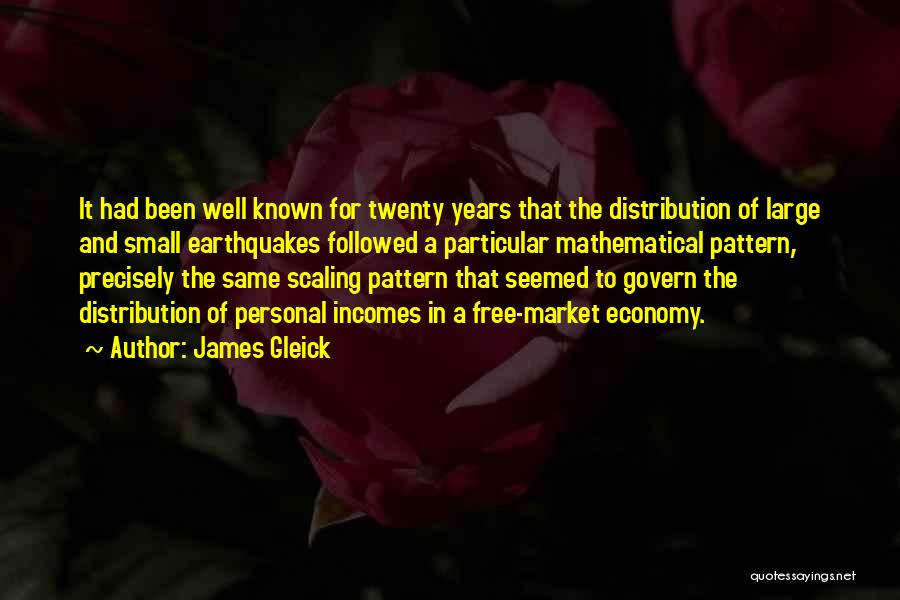 James Gleick Quotes: It Had Been Well Known For Twenty Years That The Distribution Of Large And Small Earthquakes Followed A Particular Mathematical