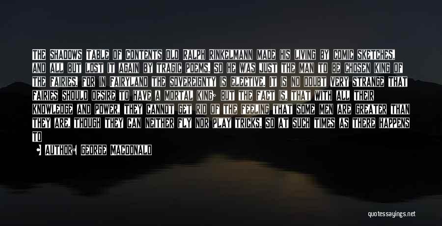 George MacDonald Quotes: The Shadows Table Of Contents Old Ralph Rinkelmann Made His Living By Comic Sketches, And All But Lost It Again