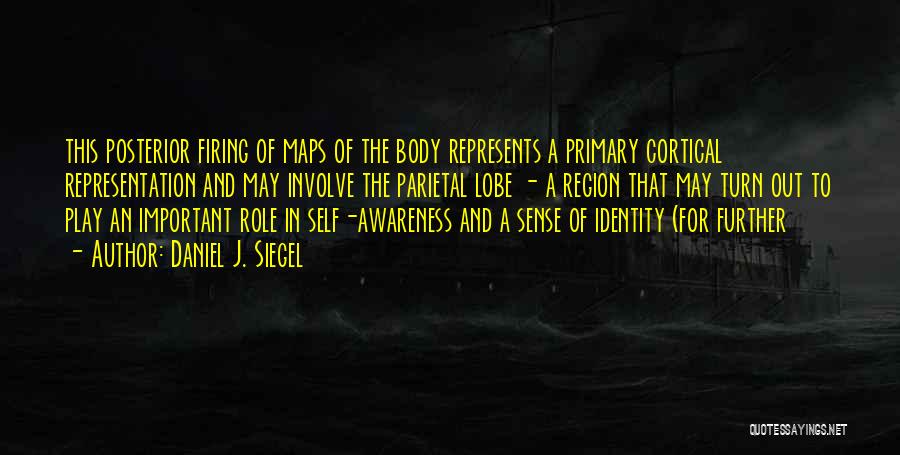 Daniel J. Siegel Quotes: This Posterior Firing Of Maps Of The Body Represents A Primary Cortical Representation And May Involve The Parietal Lobe -