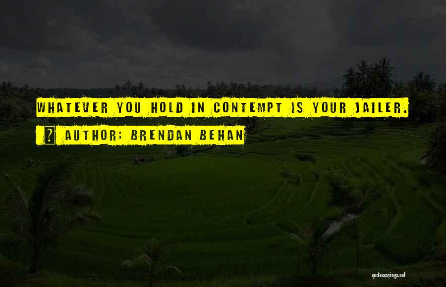 Brendan Behan Quotes: Whatever You Hold In Contempt Is Your Jailer.
