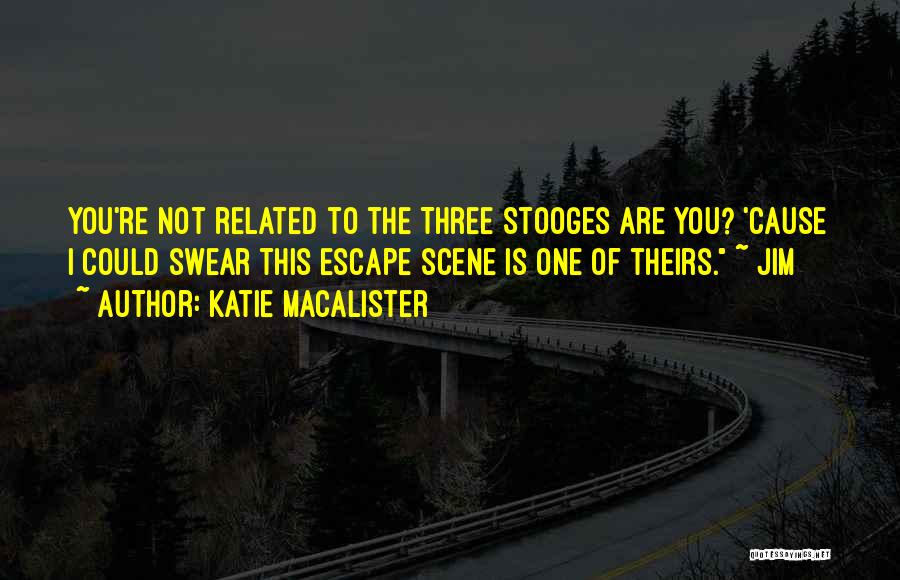 Katie MacAlister Quotes: You're Not Related To The Three Stooges Are You? 'cause I Could Swear This Escape Scene Is One Of Theirs.