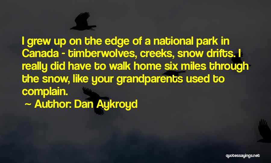 Dan Aykroyd Quotes: I Grew Up On The Edge Of A National Park In Canada - Timberwolves, Creeks, Snow Drifts. I Really Did