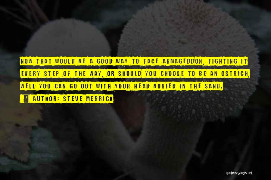 Steve Merrick Quotes: Now That Would Be A Good Way To Face Armageddon, Fighting It Every Step Of The Way, Or Should You