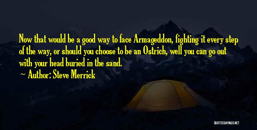 Steve Merrick Quotes: Now That Would Be A Good Way To Face Armageddon, Fighting It Every Step Of The Way, Or Should You