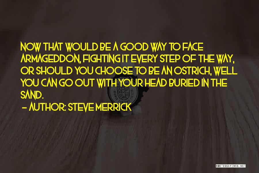 Steve Merrick Quotes: Now That Would Be A Good Way To Face Armageddon, Fighting It Every Step Of The Way, Or Should You