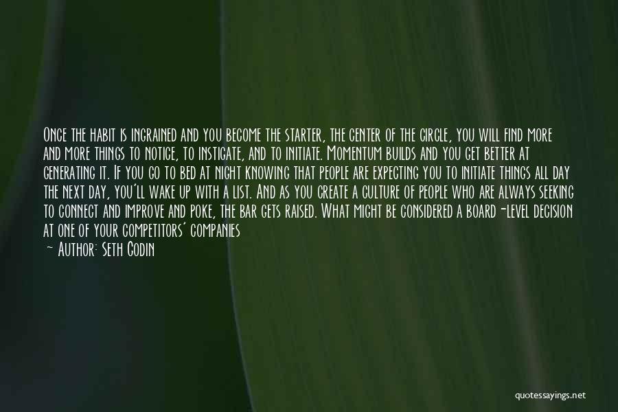 Seth Godin Quotes: Once The Habit Is Ingrained And You Become The Starter, The Center Of The Circle, You Will Find More And