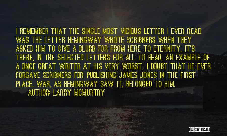 Larry McMurtry Quotes: I Remember That The Single Most Vicious Letter I Ever Read Was The Letter Hemingway Wrote Scribners When They Asked