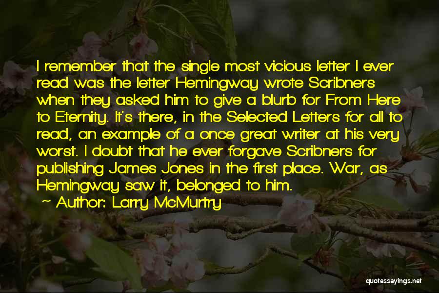 Larry McMurtry Quotes: I Remember That The Single Most Vicious Letter I Ever Read Was The Letter Hemingway Wrote Scribners When They Asked