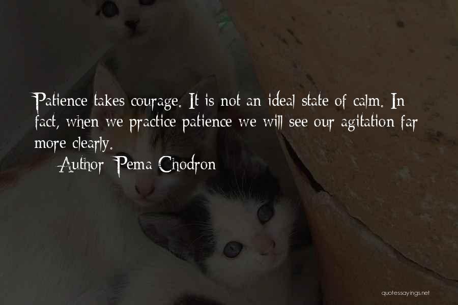 Pema Chodron Quotes: Patience Takes Courage. It Is Not An Ideal State Of Calm. In Fact, When We Practice Patience We Will See