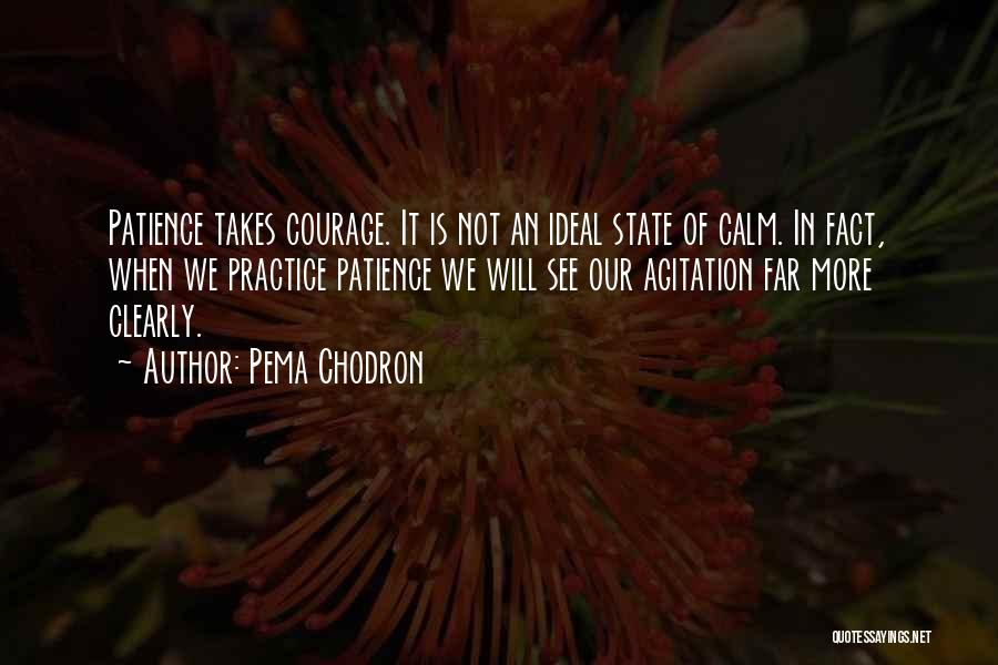 Pema Chodron Quotes: Patience Takes Courage. It Is Not An Ideal State Of Calm. In Fact, When We Practice Patience We Will See